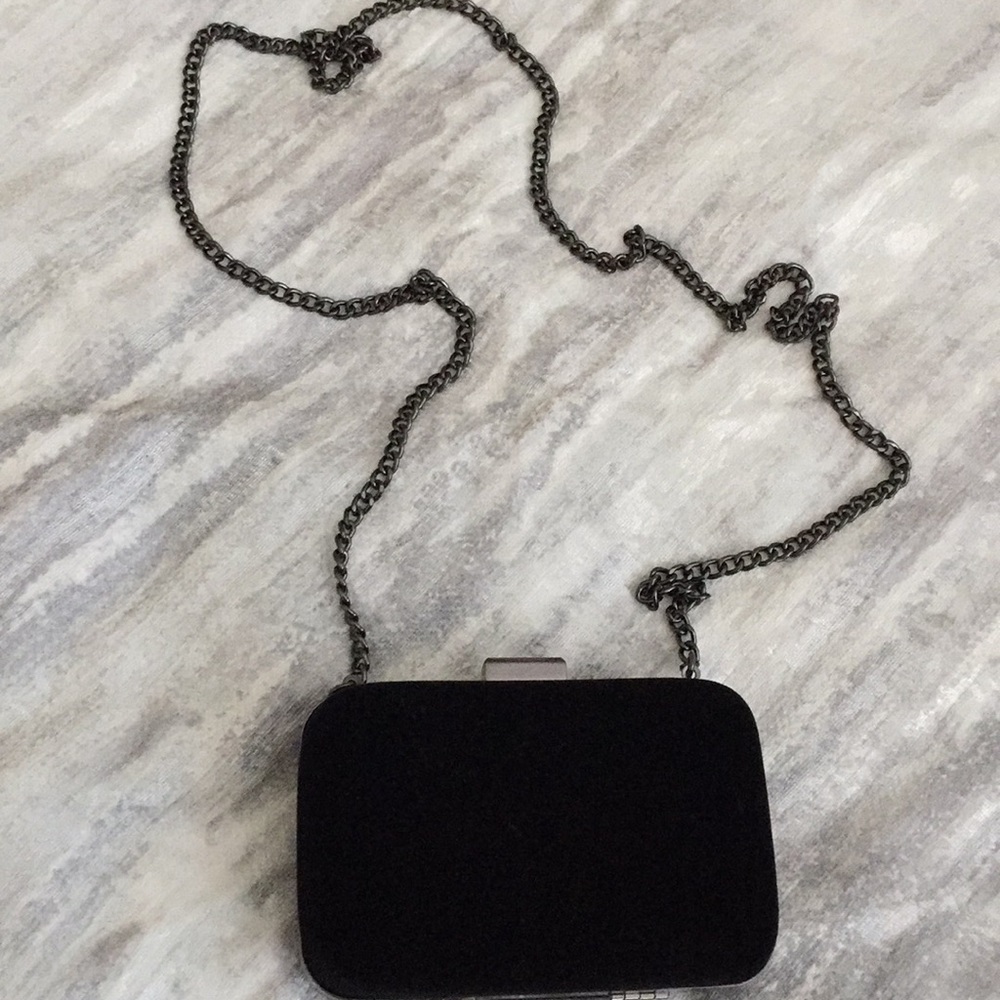 Black velvet clutch